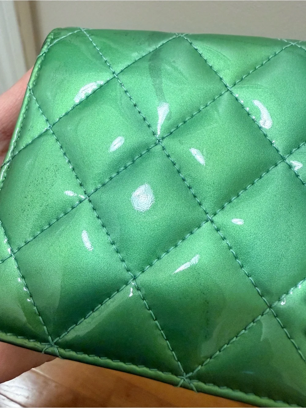 *Authentic* CHANEL - Quilted Patent Leather Continental Wallet